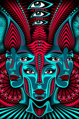 Psychedelic trippy abstract - psychedelic,